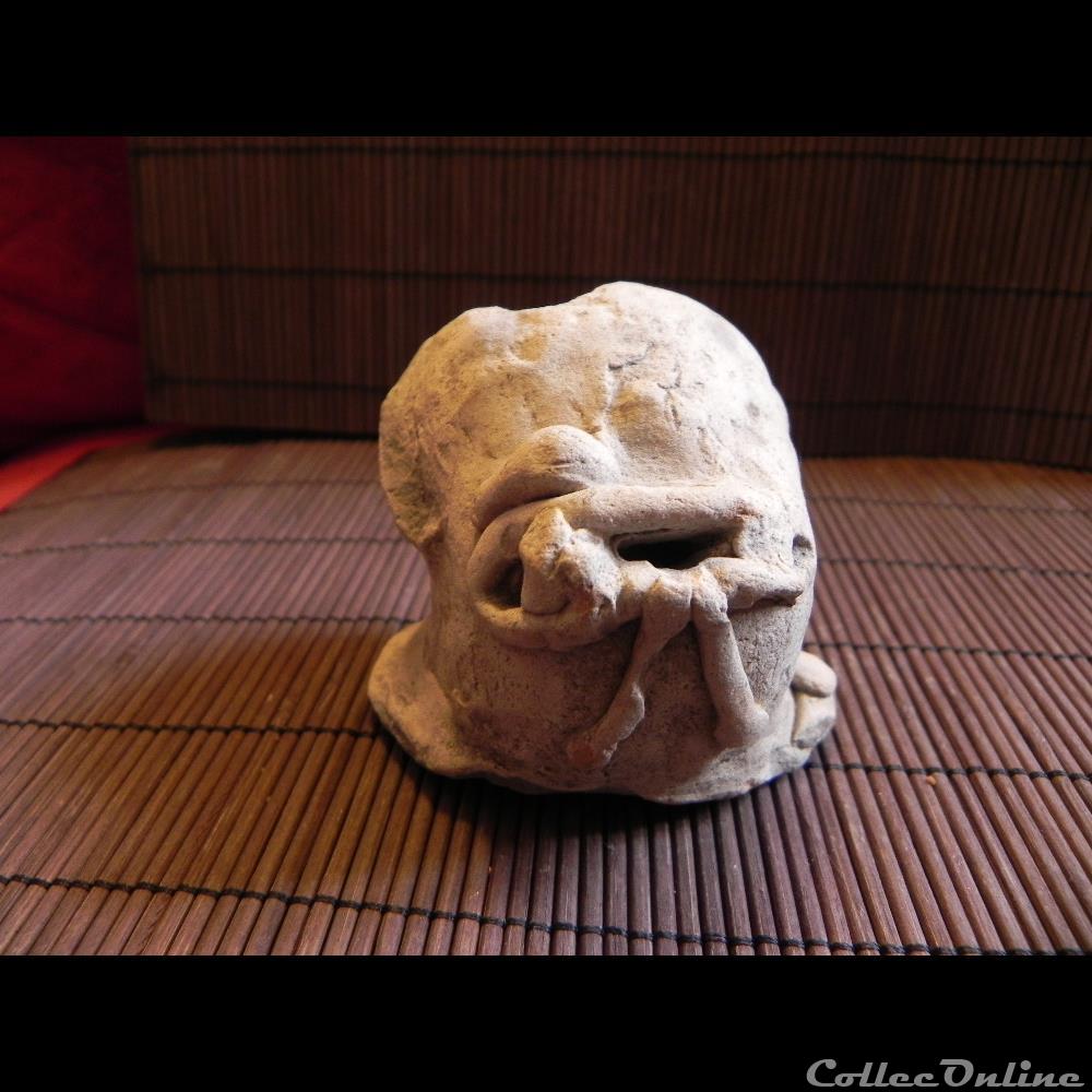 art antiquite archeologie amerique tete terre cuite