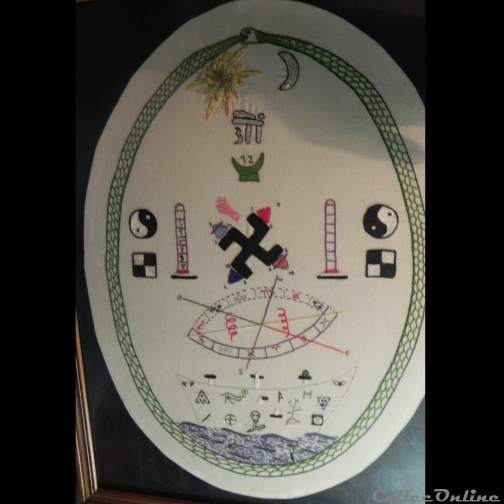 esoterisme etiquette mandat territoriaux tableau broderie loge maconnique alchimie