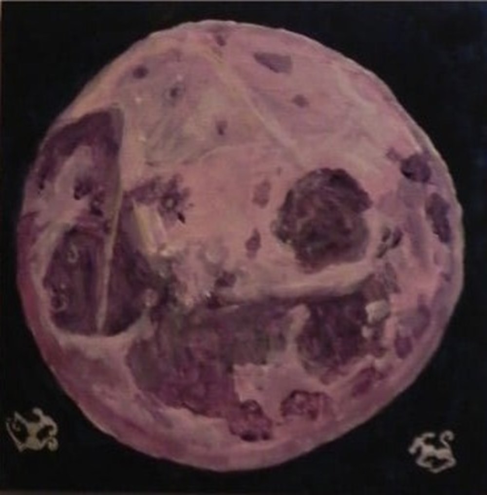 art antiquites peintures dessins lune bleue peinture acrylique sur toile visages et animaux