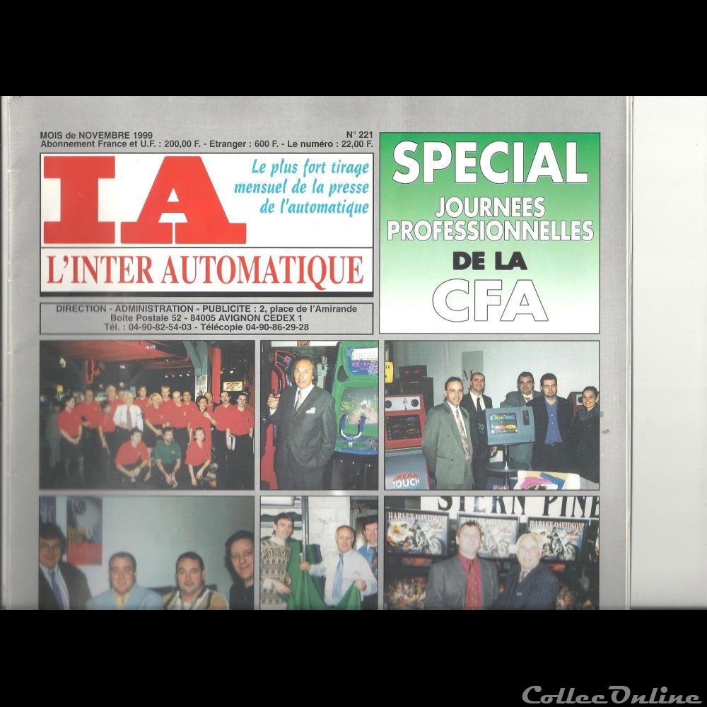 jouet mandat territoriaux inter automatique journal prof n 221 novembre 1999 jeu arcade flipper jeux de salle et bar