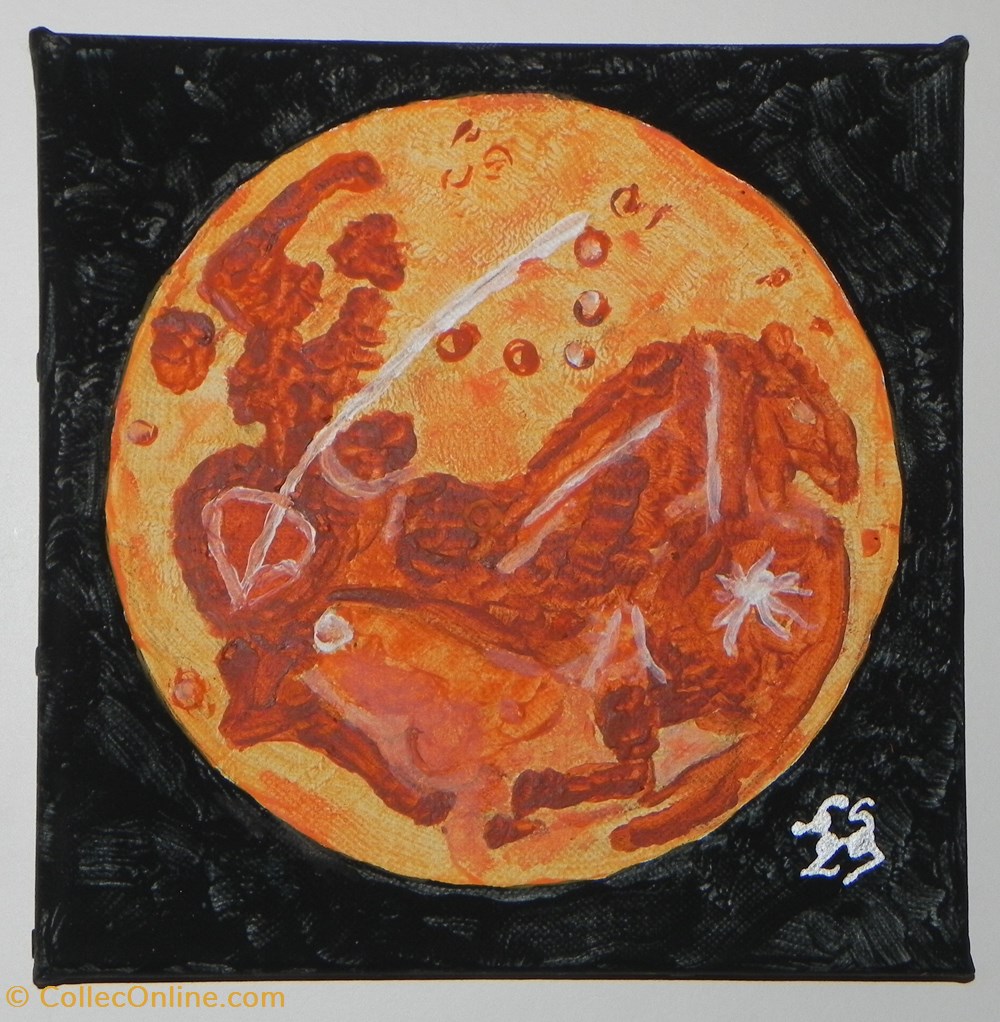 antiquites peintures dessins lune rousse peinture acrylique sur toile visages et animaux voir carte de cassini de 1671