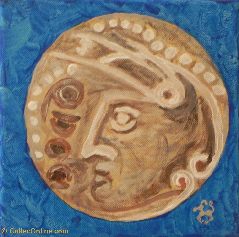 art antiquites peintures dessins denier sequanes qdoci peinture acrylique sur toile visage a gauche