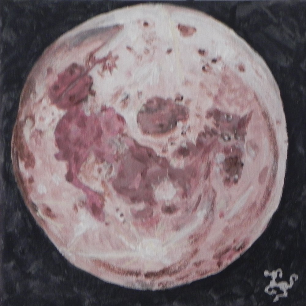 cheval lunaire galopant à droite (vue lunaire peinture acrylique) 2 art antiquites peintures dessins cheval lunaire galopant a droite vue lunaire peinture acrylique