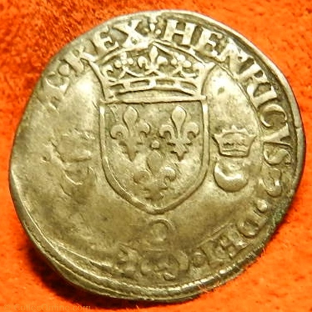Henri II douzain aux croissants 1551 Q Perpignan monnaie france royale henri ii douzain aux croissants 1551 q perpignan