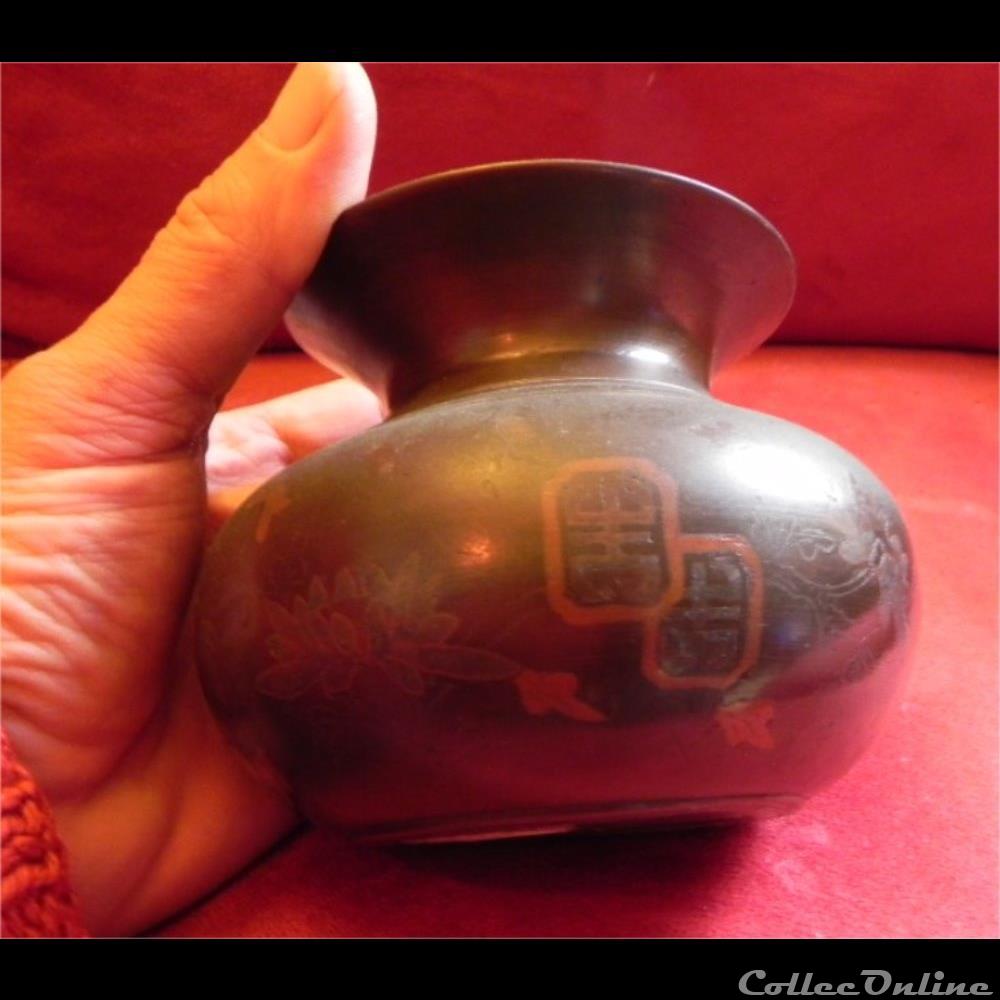 art antiquite asiatique amerique bronze petit pot japon