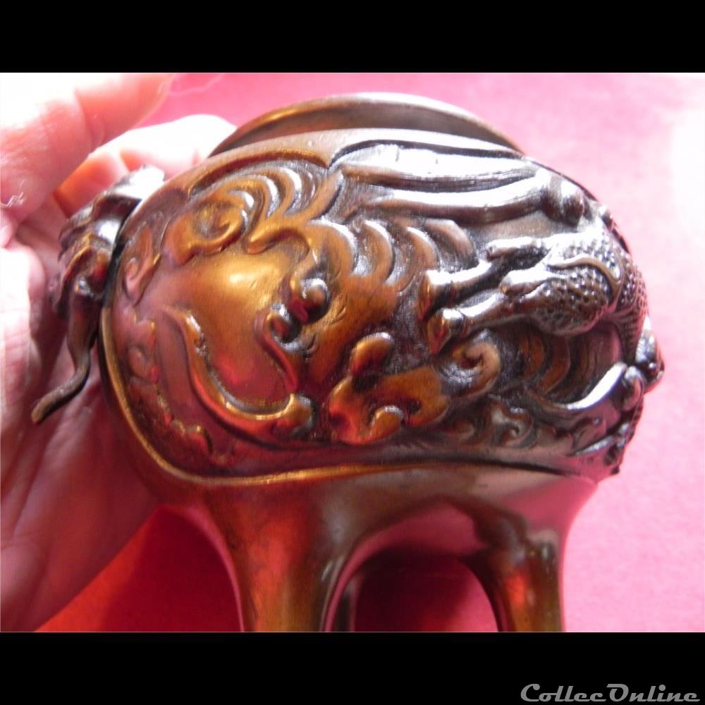 art antiquite asiatique europe brule parfums tripode bronze