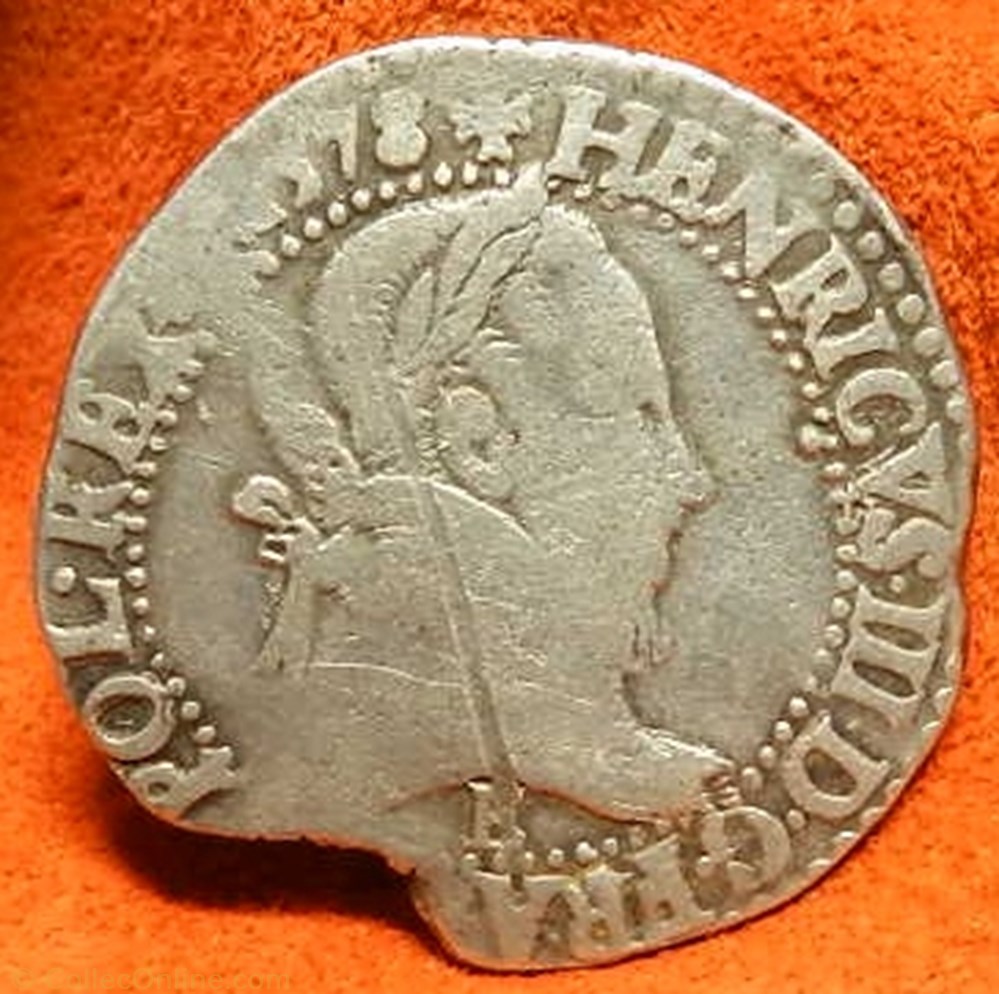 Henri III au col plat 1578 Tours E monnaie france royale henri iii au col plat 1578 tours e