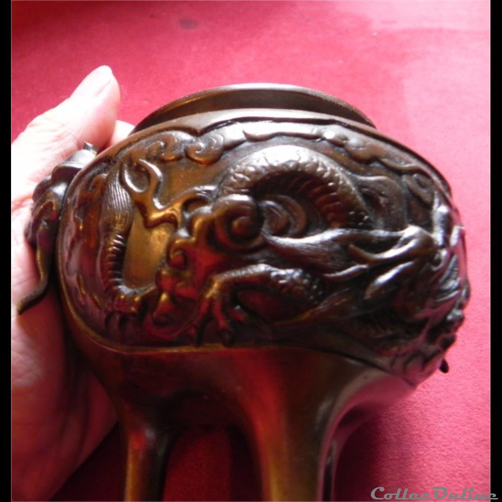 art antiquite asiatique europe brule parfums tripode bronze