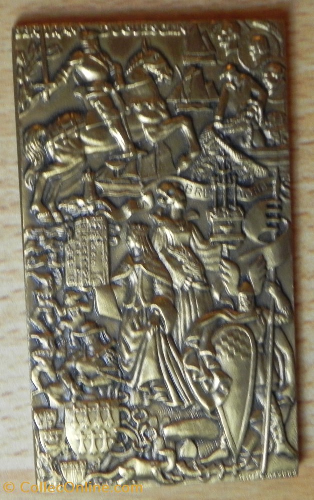 médaille plaque Bertrand Duguesclin art antiquite sceaux medaille plaque bertrand duguesclin