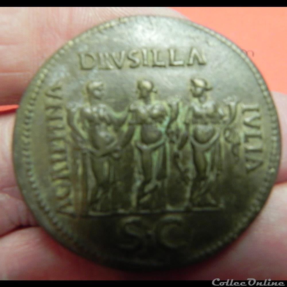 Caligula et de ses trois soeurs (RIC 33) sesterce (copie) 5 monnaie antique romaine caligula et de ses trois soeurs ric 33 sesterce copie
