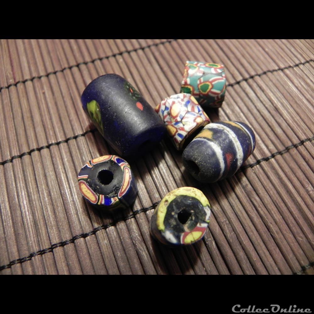 MURANO TRADE BEADS MILLEFIORI PERLES DE TRAITE monnaie primitive afrique murano trade beads millefiori perles de traite