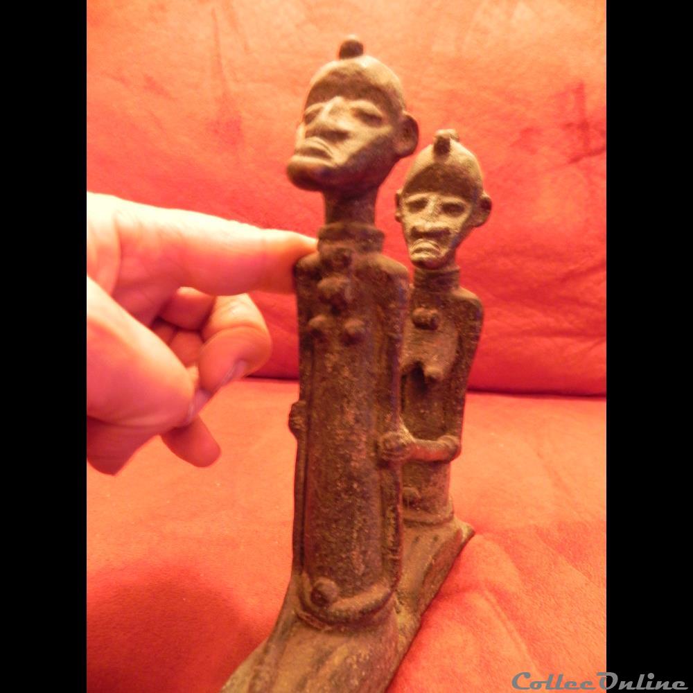 art antiquite africain poids a or de chefferie couple ancetres dogon