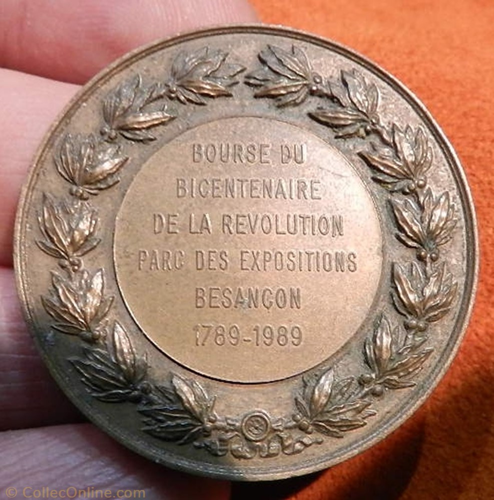 médaille Besançon bourse du bicentenaire de la révolution 1789 1989 monnaie feodale medaille besancon bourse du bicentenaire de la revolution 1789 1989