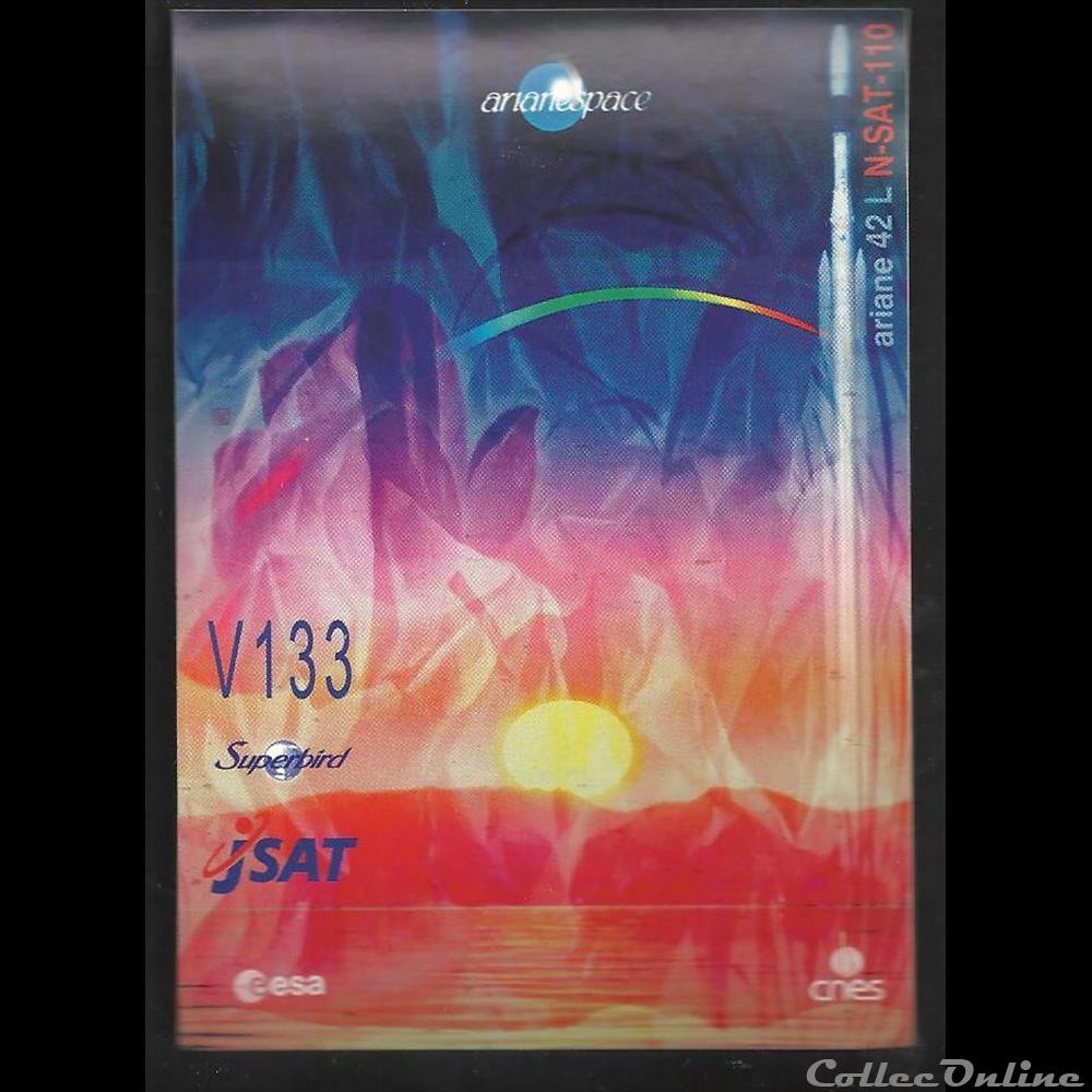 AUTOCOLLANT ARIANESPACE KOUROU VOL N° 133 decoration magnet europe autocollant arianespace kourou vol n 133