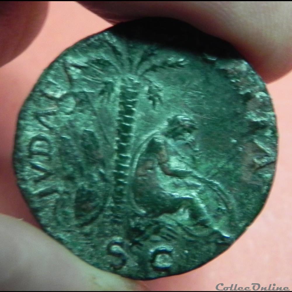 monnaie antique romaine vespasien dupondius judaea capta judee cative