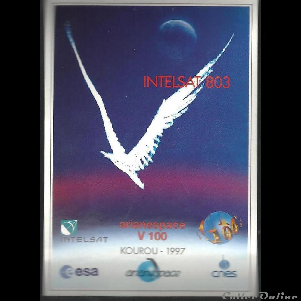 decoration magnet autocollant europe arianespace kourou vol n 100 satellite intelsat 803 1997