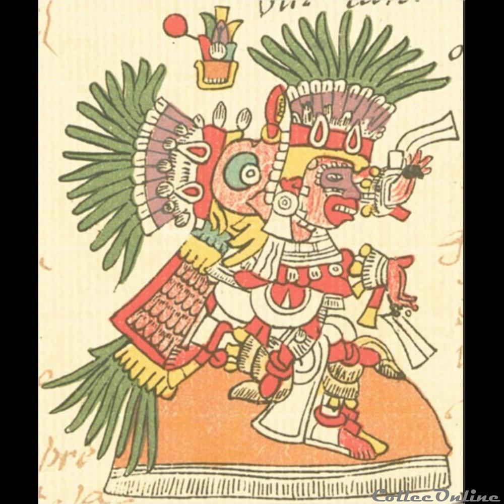 art antiquite archeologie amerique sceau terre cuite guerrier ou dieu