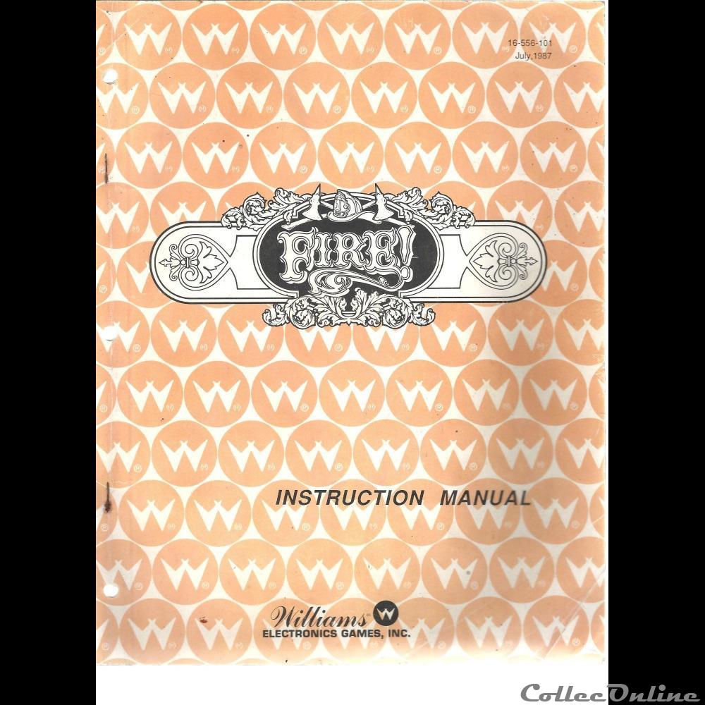 jeux jouet de bar arcade mandat territoriaux manuel instructions flipper williams fire