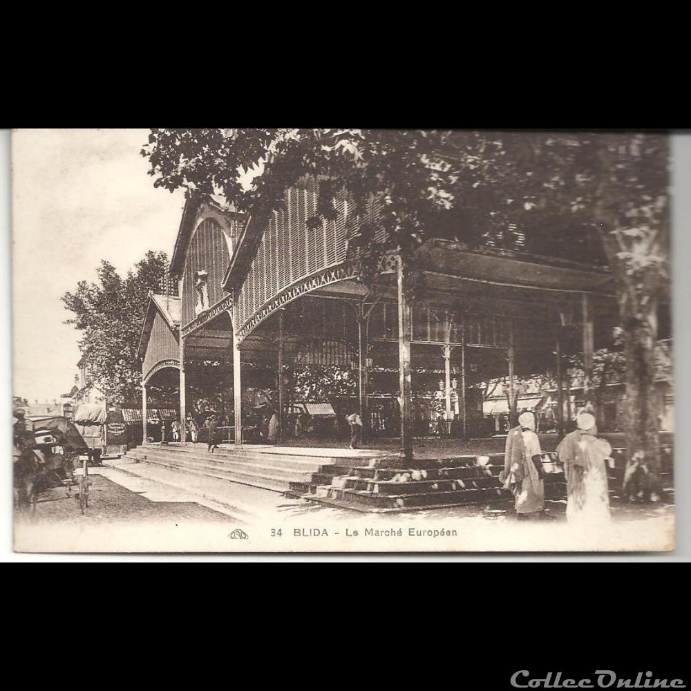 afrique carte postale de blida le marche europeen