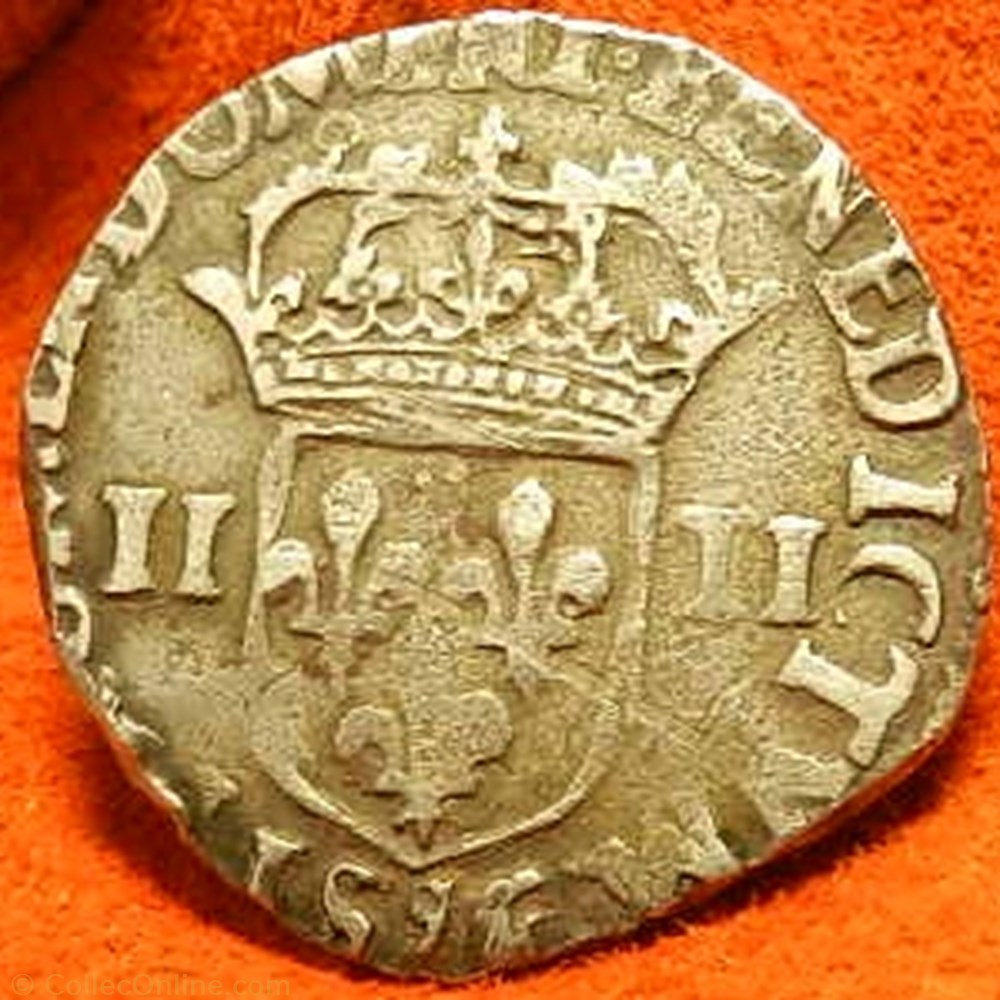 Henri III 1/4 écu Rennes 9 15.. monnaie france a royale henri iii 1 4 ecu rennes 9 15