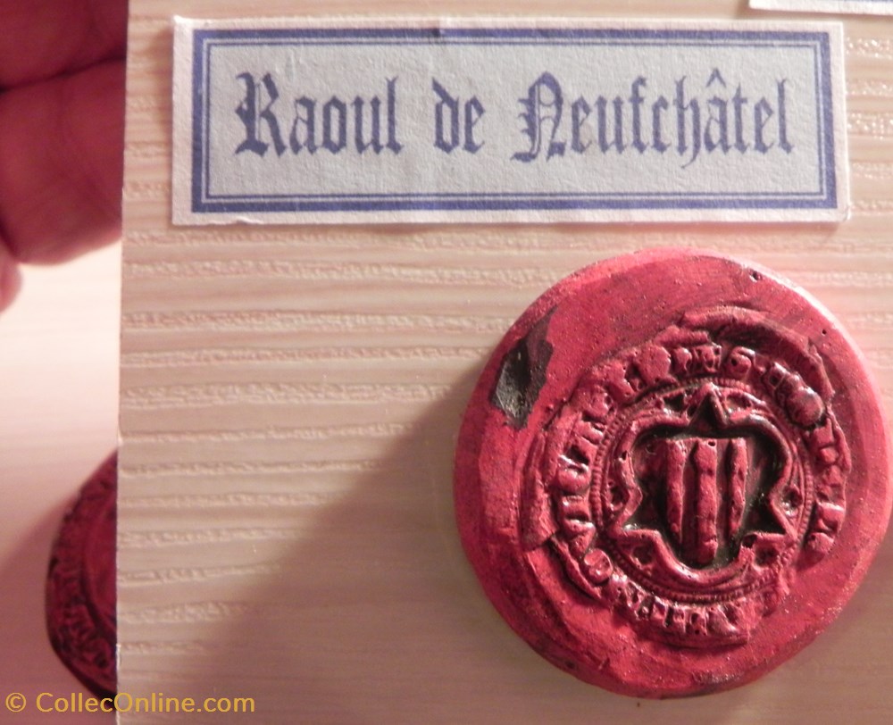 RAOUL DE NEUFCHATEL , contre- sceau copie art antiquite sceaux raoul de neufchatel contre sceau copie