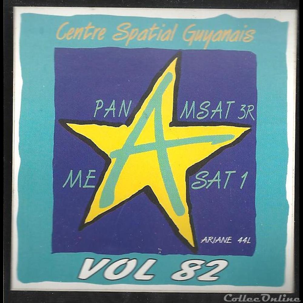 AUTOCOLLANT ARIANE 44l KOUROU VOL N° 82 satellite PAN MSAT 3R ME SAT1 decoration magnet europe autocollant ariane 44l kourou vol n 82 satellite pan msat 3r me sat1