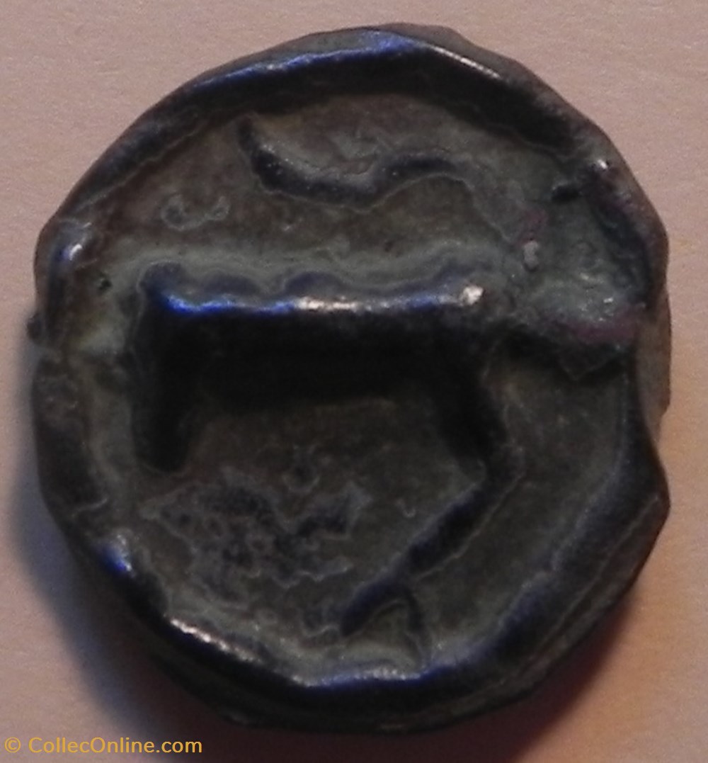 monnaies antiques celtes potin turons a la tete diabolique monnaie inspiration lunaire