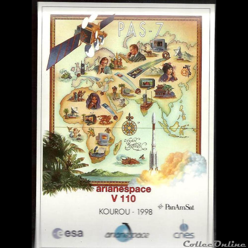 decoration magnet europe autocollant ariane kourou vol n 110 satellite pan am set pas 7