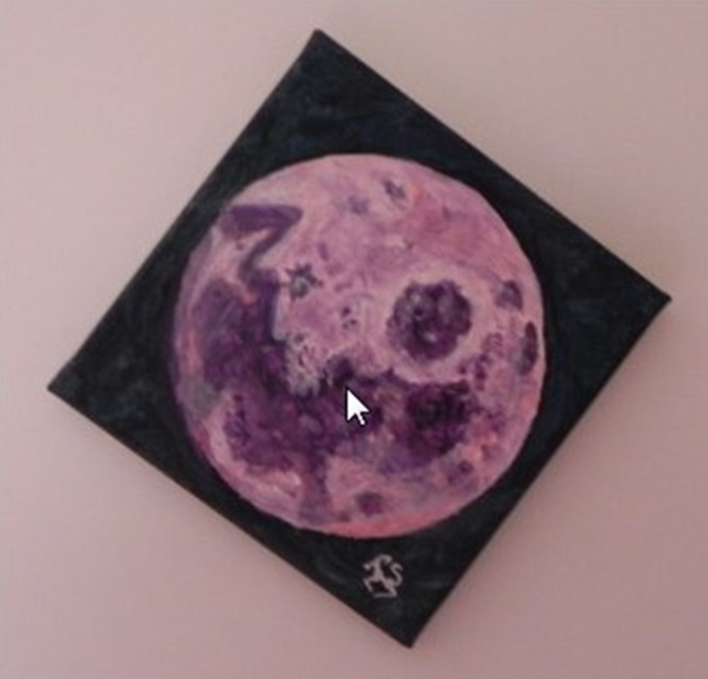lune bleue peinture acrylique sur toile : visages et animaux 5 art antiquites peintures dessins lune bleue peinture acrylique sur toile visages et animaux
