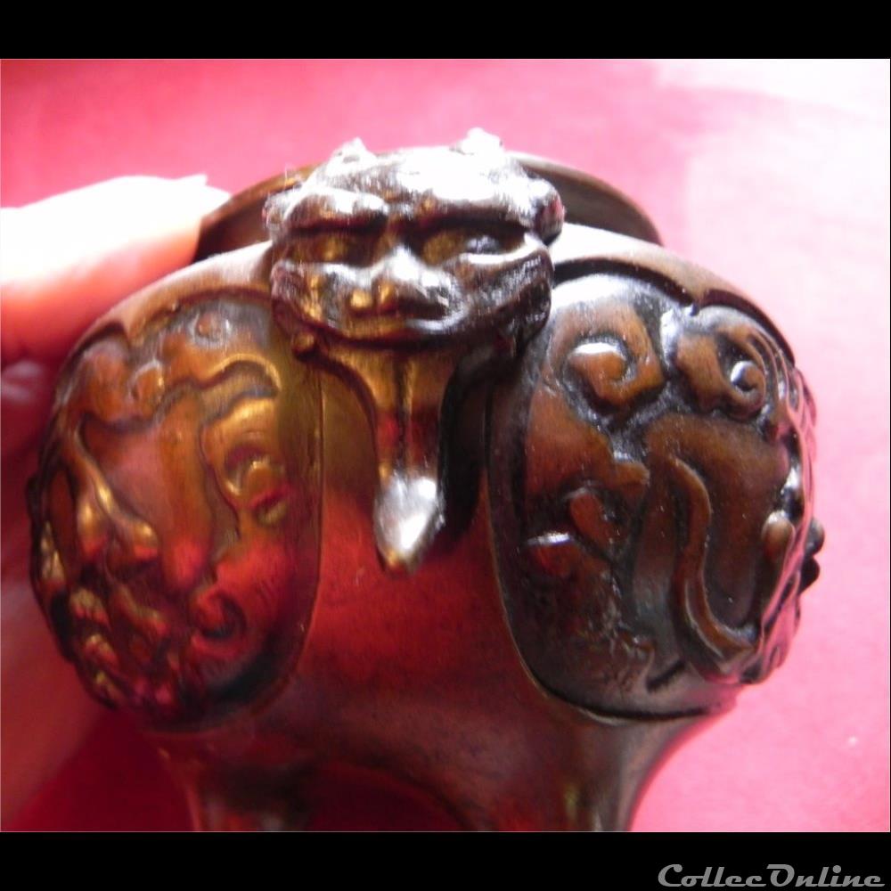 art antiquite asiatique europe brule parfums tripode bronze