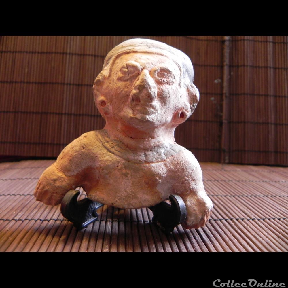 art antiquite archeologie amerique tete en terre cuite tumaco equateur 500 av a 500 apr jc