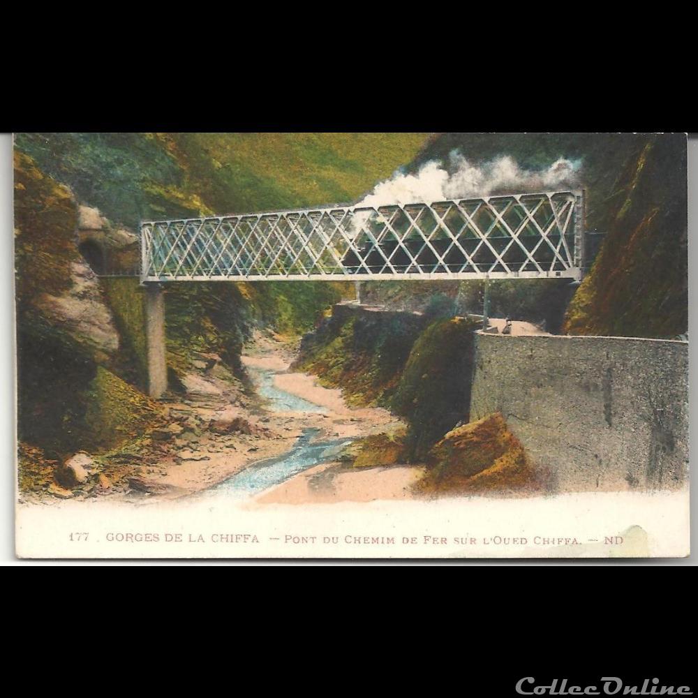 carte postale afrique europe gorges de la chiffa pont de chemin de fer algerie