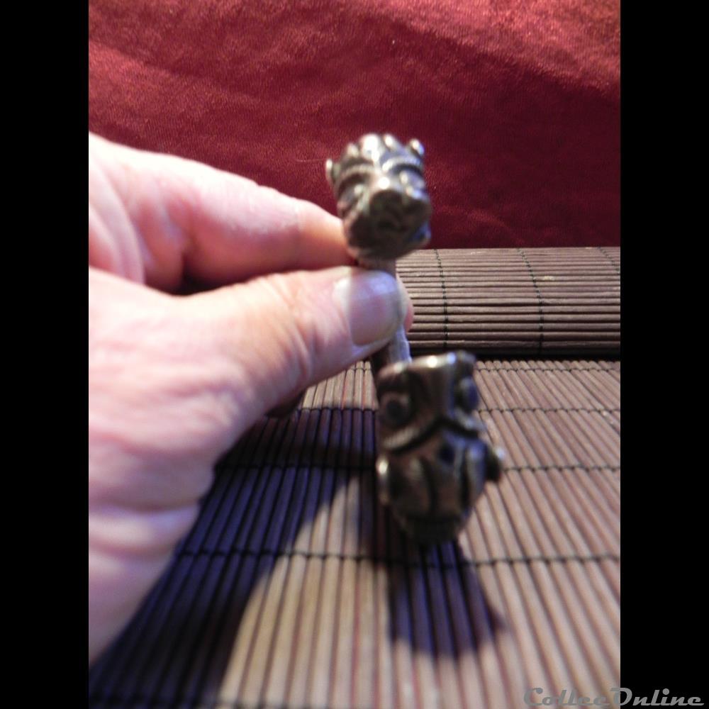 BRACELET -MANILLE ARGENT RADJASTAN 4 monnaie primitive asie bracelet manille argent radjastan