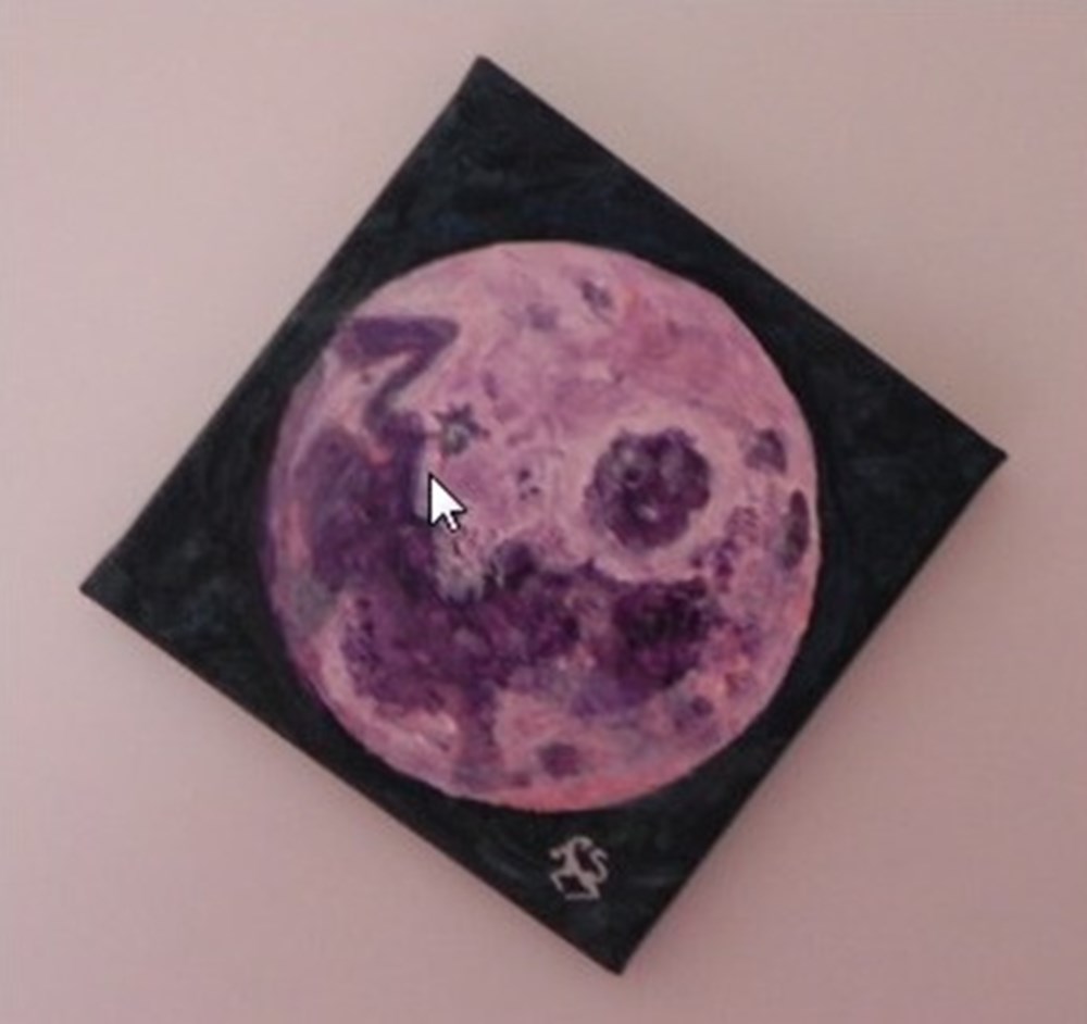 lune bleue peinture acrylique sur toile : visages et animaux 3 art antiquites peintures dessins lune bleue peinture acrylique sur toile visages et animaux