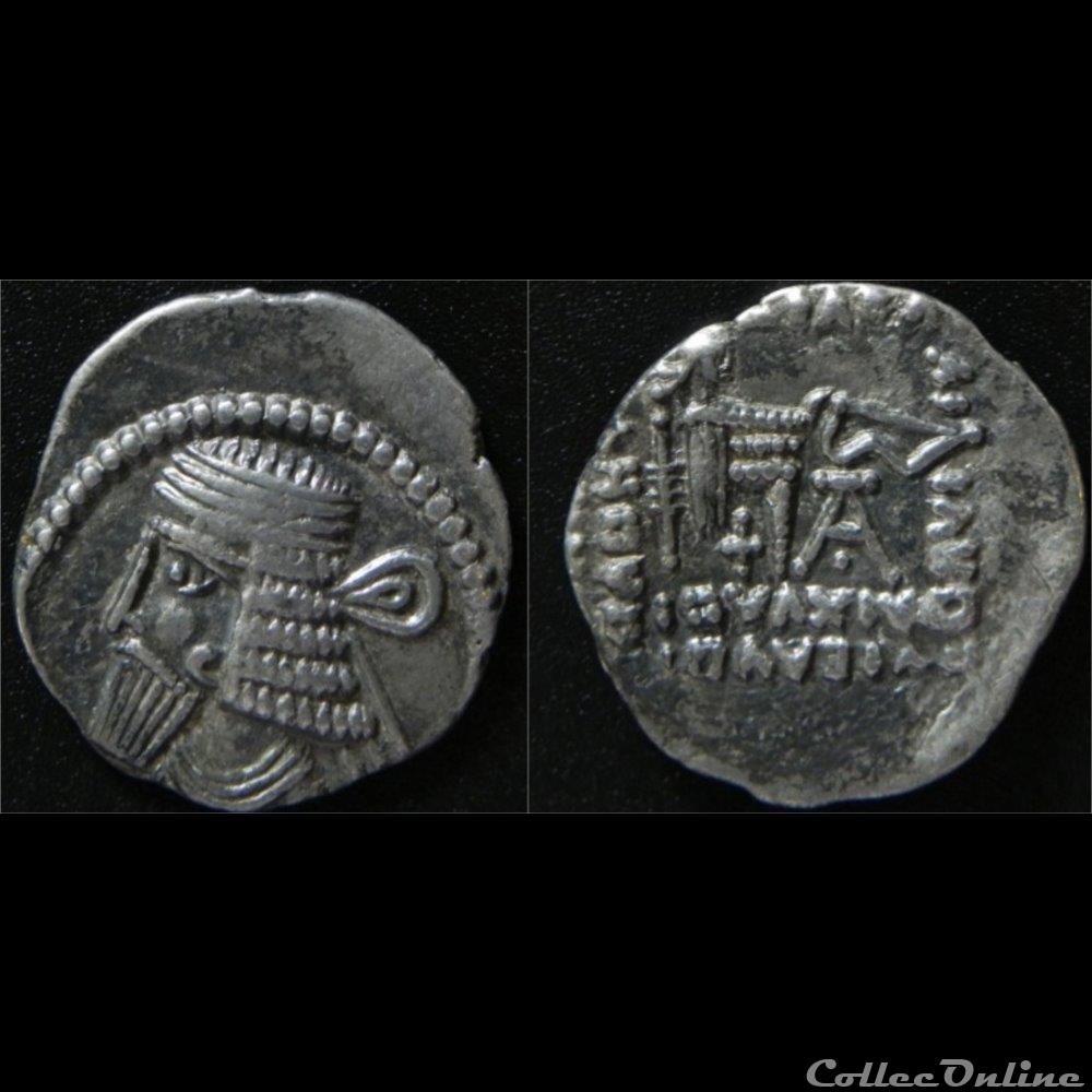 - Vologèses I - S.70.13 ou 14 - Ecbatane Drachme 2 monnaie antique elymaide parthe sassanide vologeses i s 70 13 ou 14 ecbatane drachme