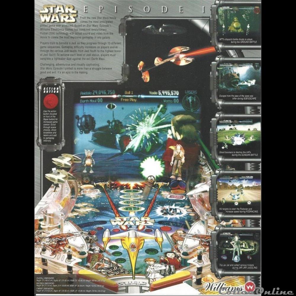 flyer flipper Williams Star Wars épisode 1 divers flyer flipper williams star wars episode 1