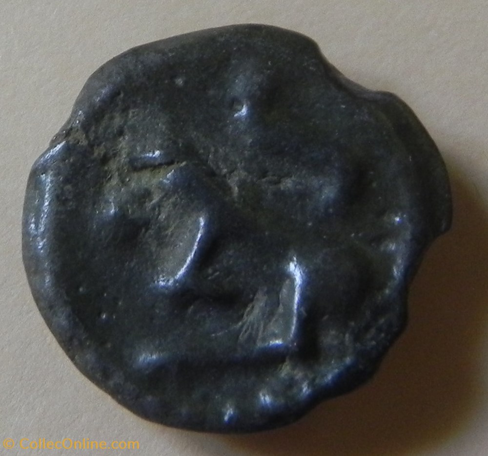 monnaies antiques celtes potin turons a la tete diabolique monnaie inspiration lunaire