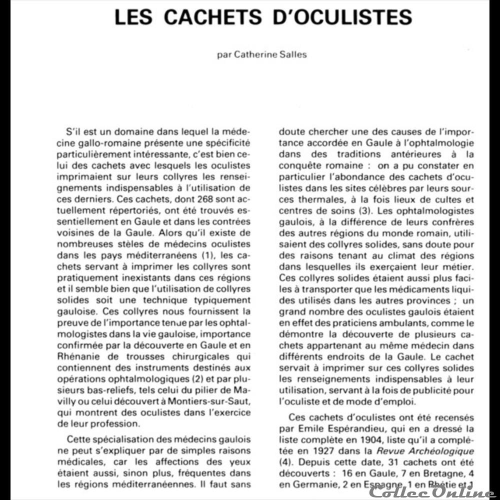 science medecine mandat territoriaux reproduction un cachet oculiste gaulois collyre solide