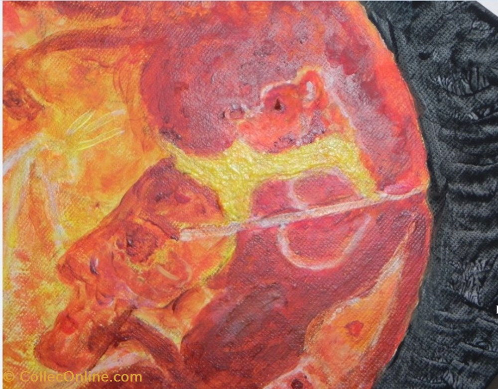 art antiquites peintures dessins lune rousse peinture acrylique sur toile 3 visages
