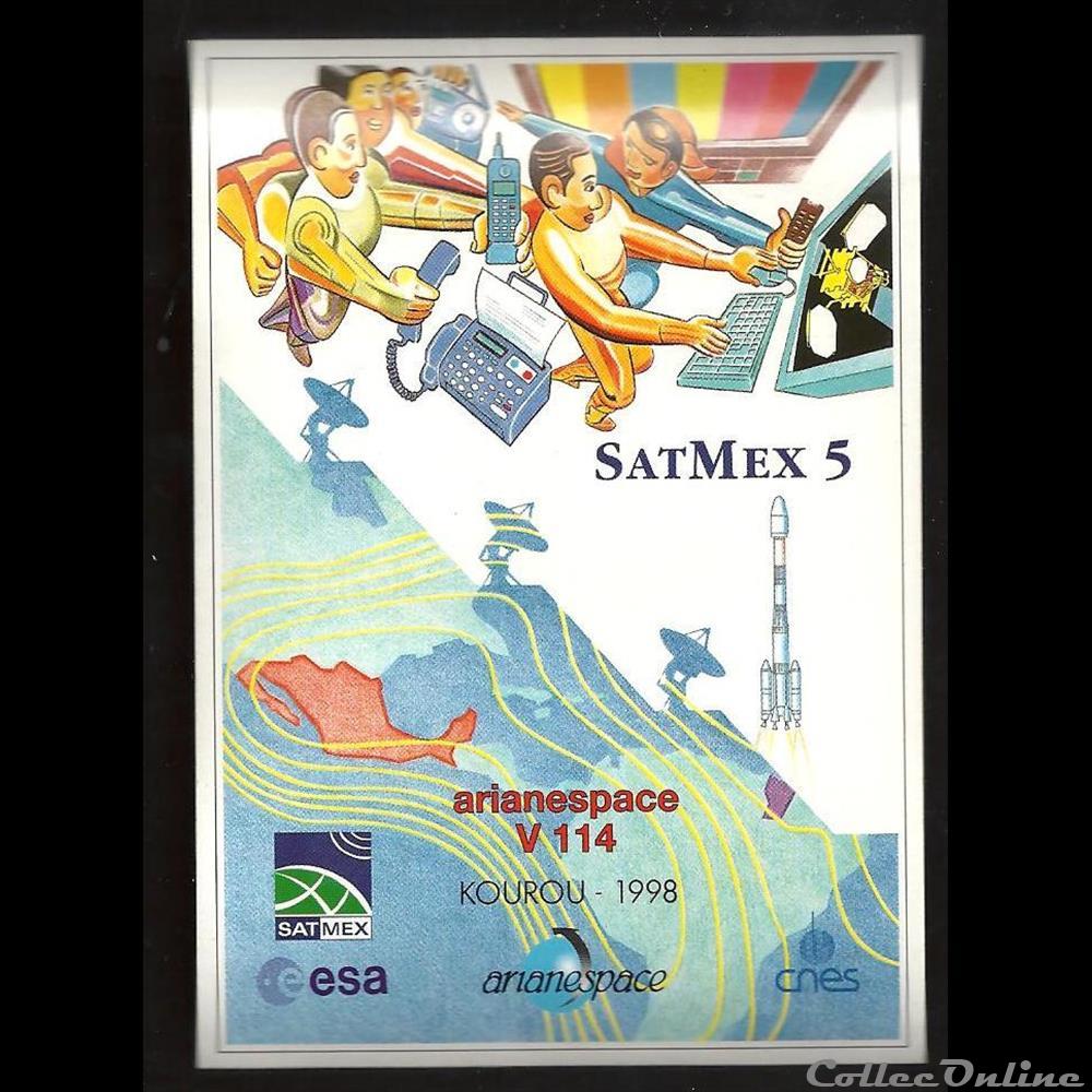 decoration magnet europe autocollant ariane kourou vol n 114 satellite satmex 5