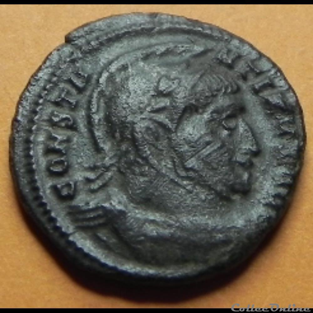 constantin I VICTORIAE LAETAE PRINC PERP/ VOT nummus PLN (D)LN 2 monnaie antique romaine constantin i victoriae laetae princ perp vot nummus pln d ln