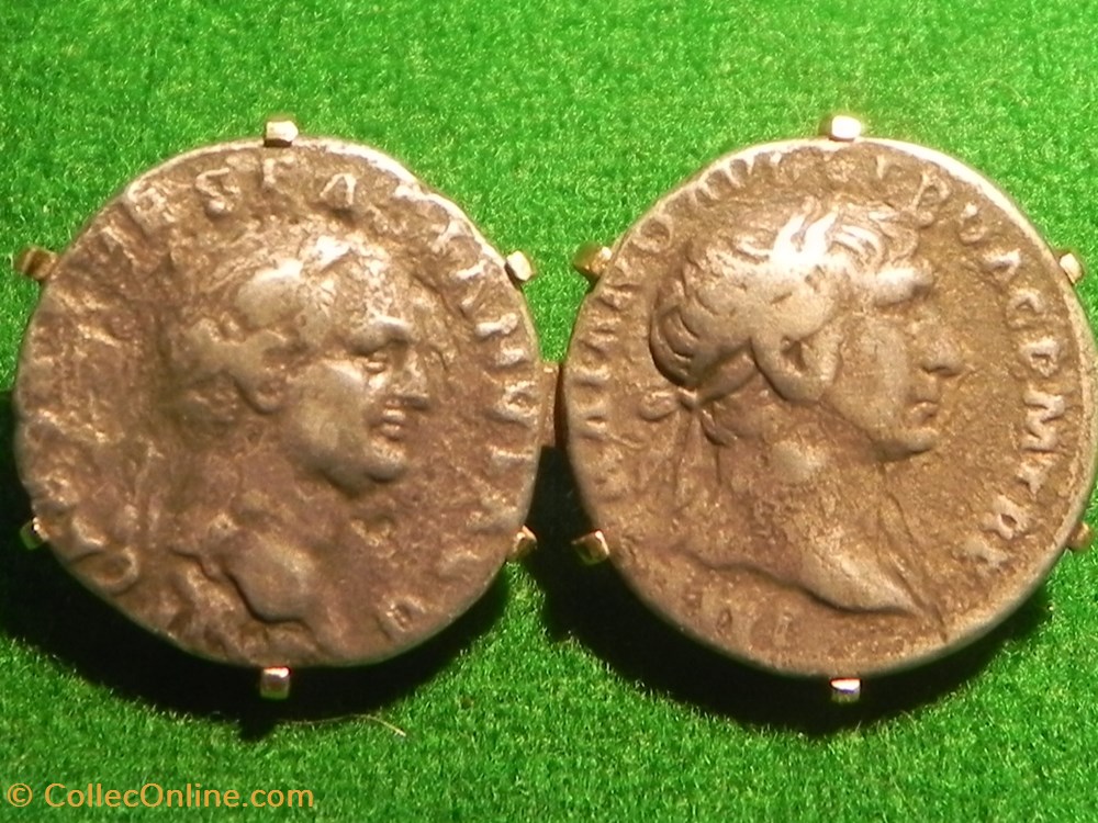monnaies antiques a romaines imperiales et republicaines broche deux denier domitien