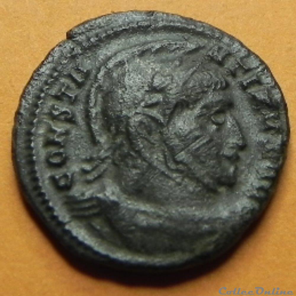 constantin I VICTORIAE LAETAE PRINC PERP/ VOT nummus PLN (D)LN 3 monnaie antique romaine constantin i victoriae laetae princ perp vot nummus pln d ln