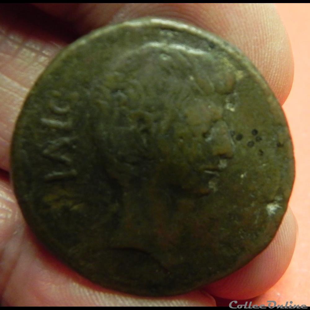 JULES CESARD & OCTAVE dupondius 5 monnaie antique romaine jules cesard octave dupondius