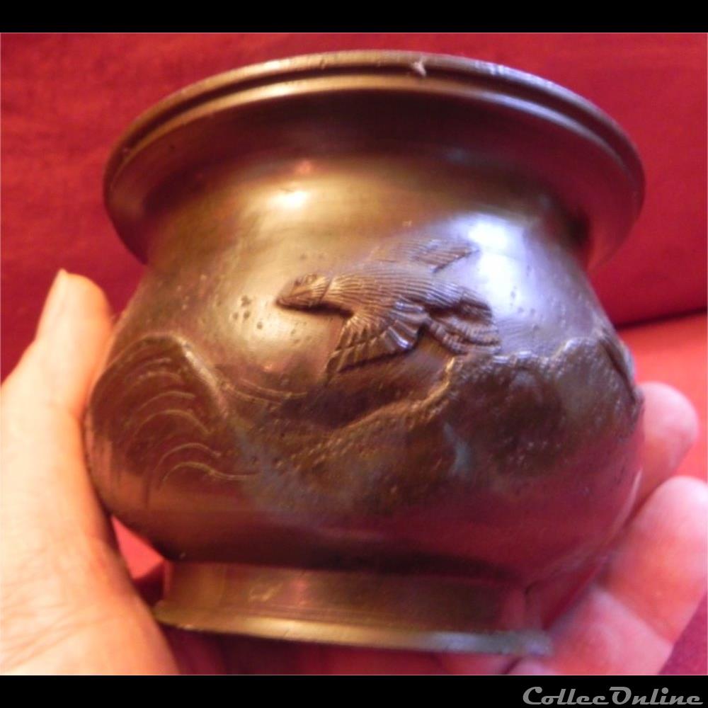 BRONZE petit vase cratère 5 art antiquite asiatique yorouba bronze petit vase cratere