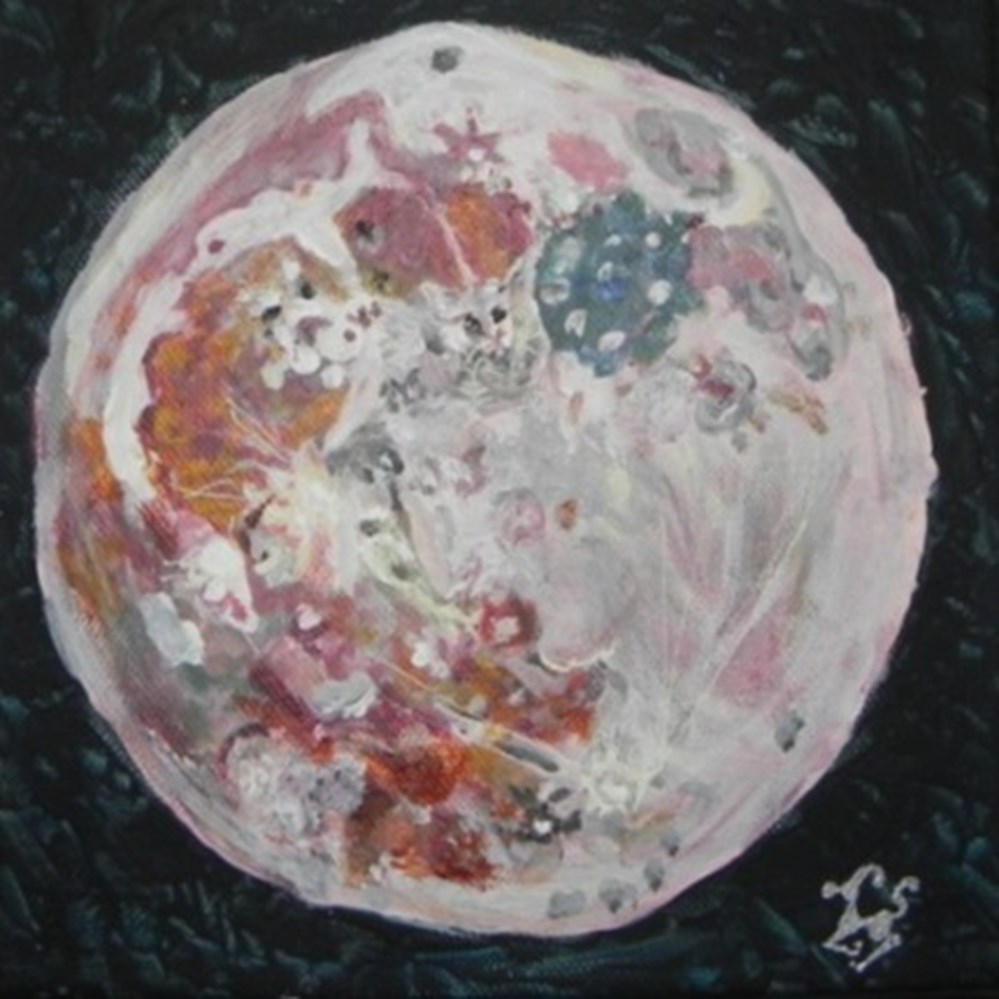 lune peinture acrylique sur toile : visages et animaux . 2 art antiquites peintures dessins lune peinture acrylique sur toile visages et animaux