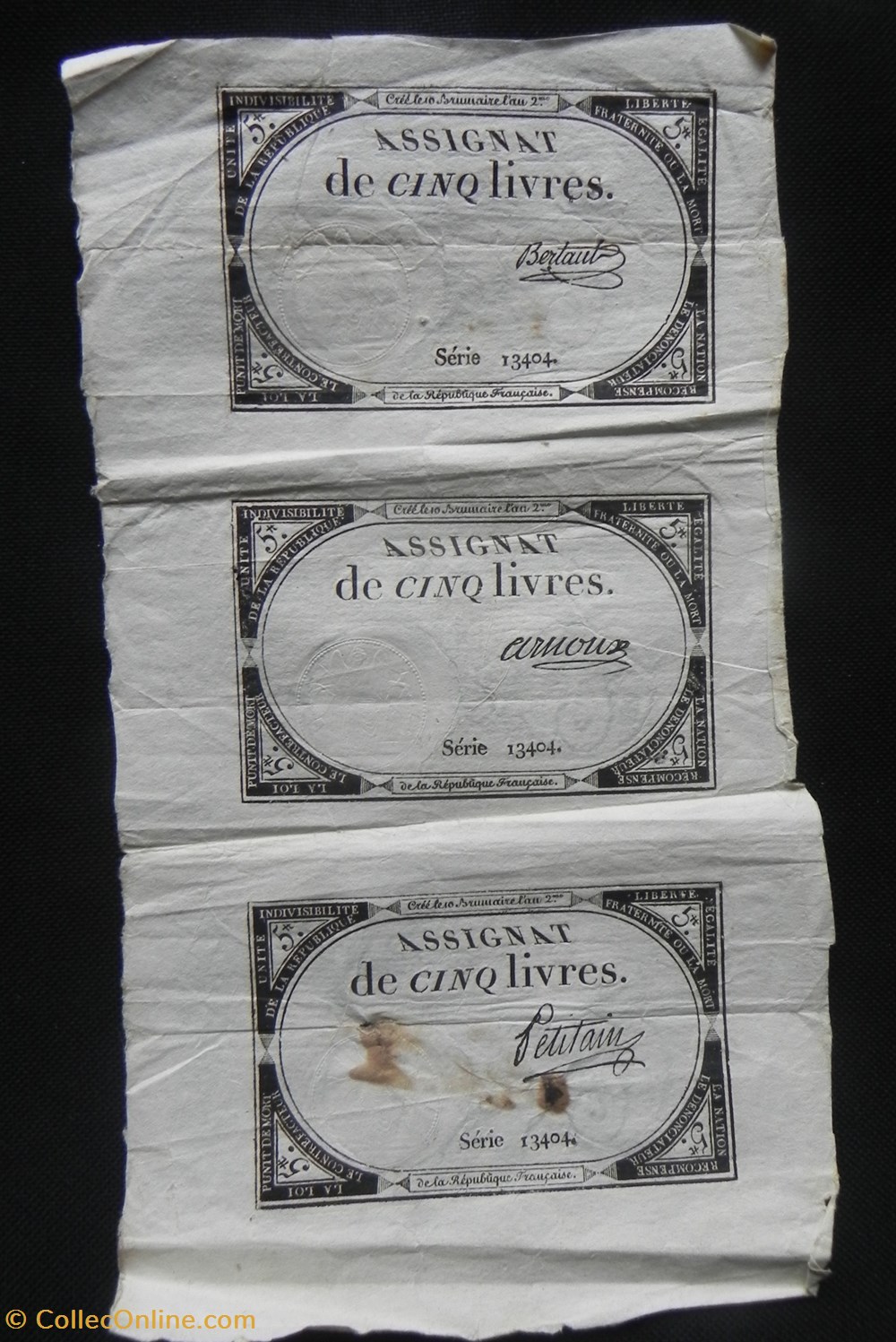 billets europe france assignat de 5 livres 10 brumaire de an ii