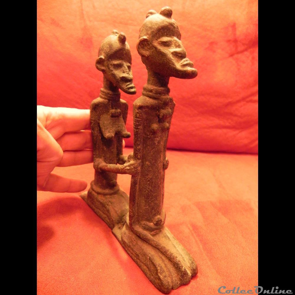 art antiquite africain poids a or de chefferie couple ancetres dogon