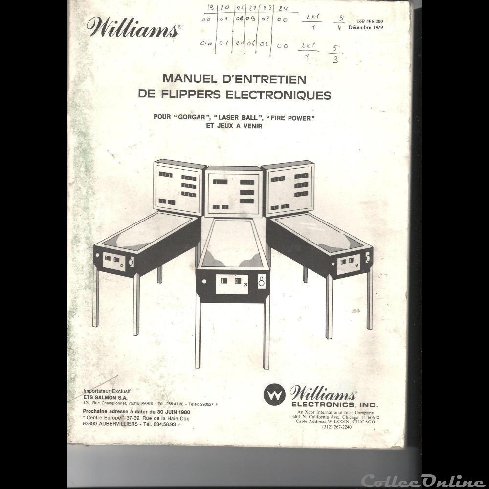 manuel flipper williams 1980 LAZER BALL jeux jouet de bar arcade mandat territoriaux manuel flipper williams 1980 lazer ball