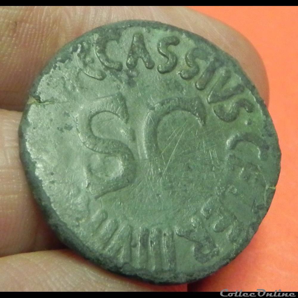 monnaie antique romaine auguste as cassius